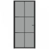 Fekete esg üveg és alumínium beltéri ajtó 93 x 201,5 cm
