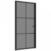 Fekete esg üveg és alumínium beltéri ajtó 102,5 x 201,5 cm