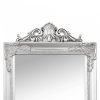 Ezüstszínű szabadon álló tükör 50x200 cm