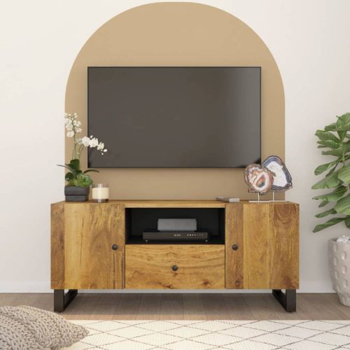 Tömör mangófa és szerelt fa TV-szekrény 105 x 33,5 x 46 cm
