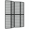 4 paneles fekete japán stílusú összecsukható paraván 160x170 cm