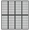 4 paneles fekete japán stílusú összecsukható paraván 160x170 cm