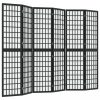 6 paneles fekete japán stílusú összecsukható paraván 240x170 cm