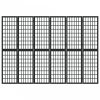 6 paneles fekete japán stílusú összecsukható paraván 240x170 cm