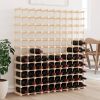 Tömör fenyőfa bortartó 120 palackhoz 112,5x23x123,5 cm