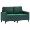 Kétszemélyes sötétzöld bársony kanapé 120 cm