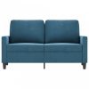 Kétszemélyes kék bársony kanapé 120 cm