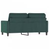 Kétszemélyes sötétzöld bársony kanapé 140 cm