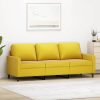 3 személyes sárga bársony kanapé 180 cm