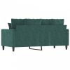 Kétszemélyes sötétzöld bársony kanapé 140 cm