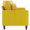 Kétszemélyes sárga bársony kanapé 140 cm