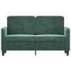 Kétszemélyes sötétzöld bársony kanapé 120 cm