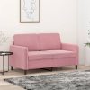 Kétszemélyes rózsaszín bársony kanapé 120 cm