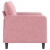 Kétszemélyes rózsaszín bársony kanapé 120 cm