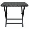 Fekete összecsukható polyrattan asztal 45 x 35 x 32 cm