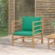 Bambusz kerti kanapé zöld párnákkal