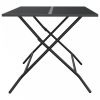 Antracit acélhálós összecsukható kerti asztal 110 x 80 x 72 cm