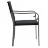 2 db fekete polyrattan kerti szék párnával 56 x 59 x 84 cm