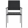 2 db fekete polyrattan kerti szék 54 x 62,5 x 89 cm