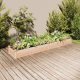 Tömör fenyőfa kerti magaságyás béléssel 240x45x25 cm