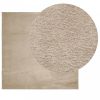 HUARTE homokszínű rövid szálú puha és mosható szőnyeg 120x120cm