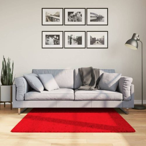 HUARTE piros rövid szálú puha és mosható szőnyeg 120 x 120 cm