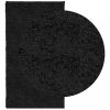 Fekete hosszú szálú bozontos modern szőnyeg 60 x 110 cm