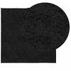Fekete hosszú szálú bozontos modern szőnyeg 120 x 120 cm