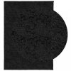 Fekete hosszú szálú bozontos modern szőnyeg 240 x 340 cm