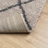 Bézs és antracit hosszú szálú bozontos modern szőnyeg 240x240cm