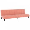 Kétszemélyes rózsaszín bársony kanapéágy