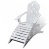 Fehér fa kerti szék zsámollyal