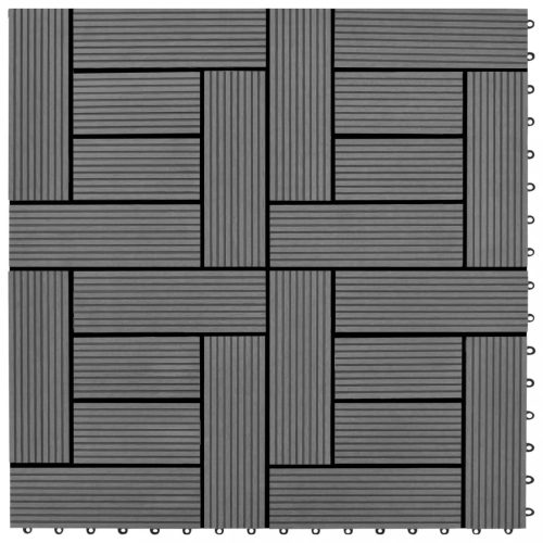 Szürke 11 db 30 x 30 cm-es padló csempe wpc 1 m²