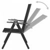 4 db fekete összecsukható alumínium és textilén kerti szék