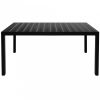 Fekete alumínium és wpc kerti asztal 150 x 90 x 74 cm