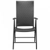 2 db fekete rakásolható polyrattan kerti szék