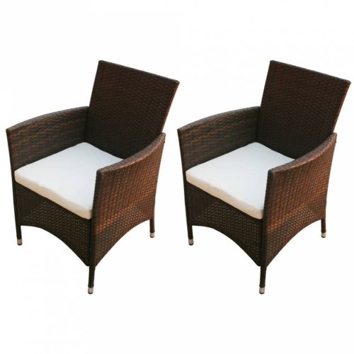 2 db barna polyrattan kerti szék