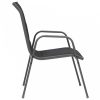 6 db fekete rakásolható acél és textilén kerti szék