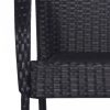 2 db fekete rakásolható polyrattan kültéri szék