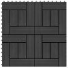 11 db (1 m2) fekete wpc teraszburkoló lap 30 x 30 cm