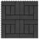 11 db (1 m2) fekete wpc teraszburkoló lap 30 x 30 cm