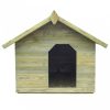 Impregnált fenyőfa kerti kutyaház felnyitható tetővel