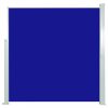 Kék behúzható oldalsó napellenző 140 x 300 cm