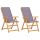 2 db barna tömör akácfa dönthető kerti szék