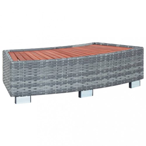 Szürke polyrattan spa fellépő 92 x 45 x 25 cm