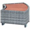 Szürke polyrattan spa fellépő 92 x 45 x 25 cm