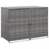 Antracit polyrattan dupla tároló gurulós kukához 148x77x111 cm  