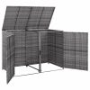 Antracit polyrattan dupla tároló gurulós kukához 148x77x111 cm  