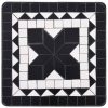 Fekete és fehér kerámia mozaik kisasztal