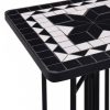Fekete és fehér kerámia mozaik kisasztal